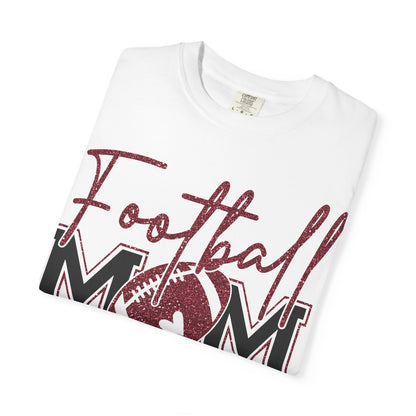 Football Mom T-Shirt - Vintage Script & Football Graphic