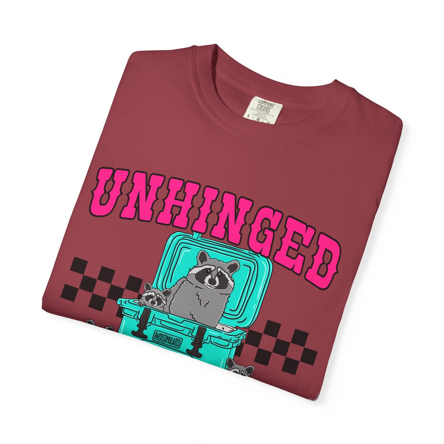 Unhinged and Feral Mom Club T‑Shirt — Funny Retro Raccoon Graphic Tee
