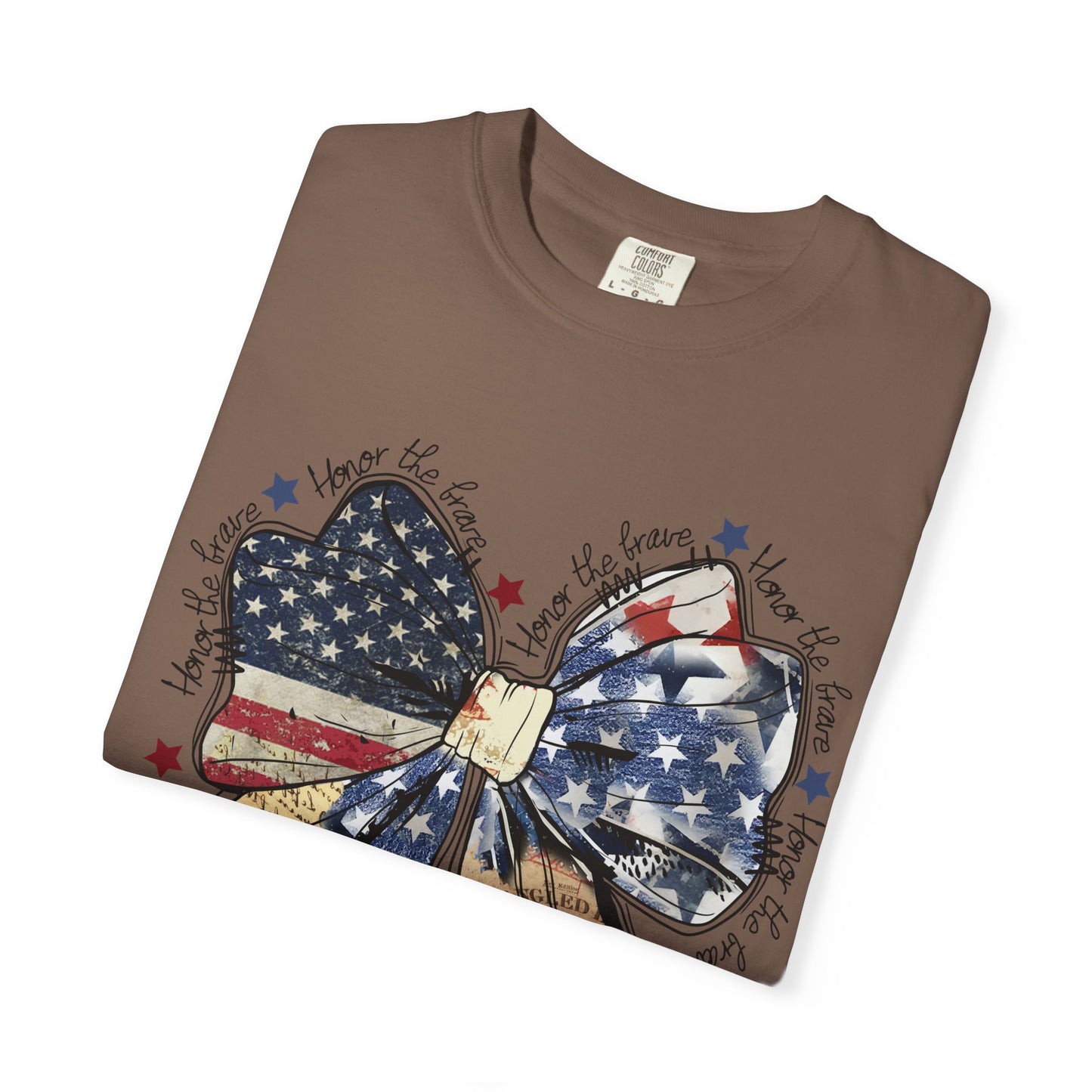 American Flag Bow T-Shirt — Patriotic 4th of July Graphic Tee
