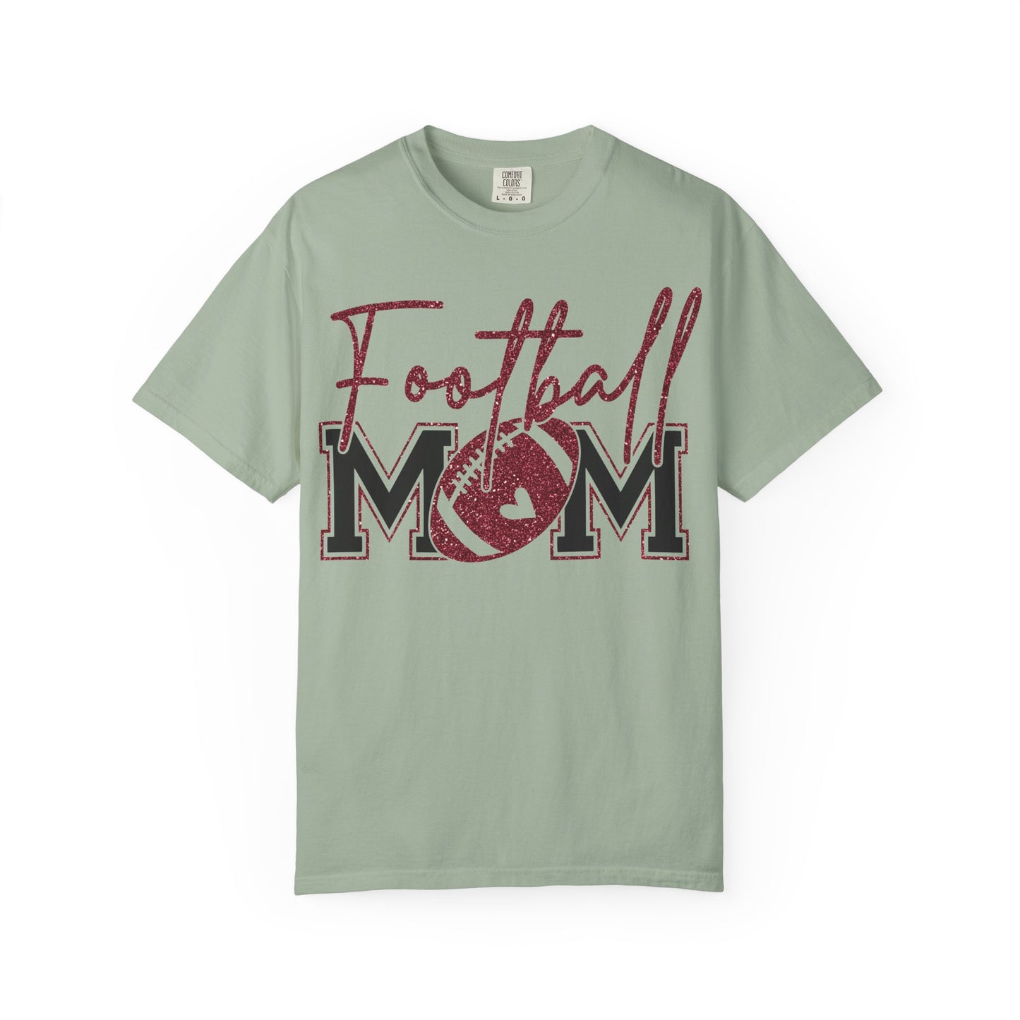 Football Mom T-Shirt - Vintage Script & Football Graphic