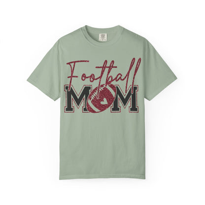 Football Mom T-Shirt - Vintage Script & Football Graphic