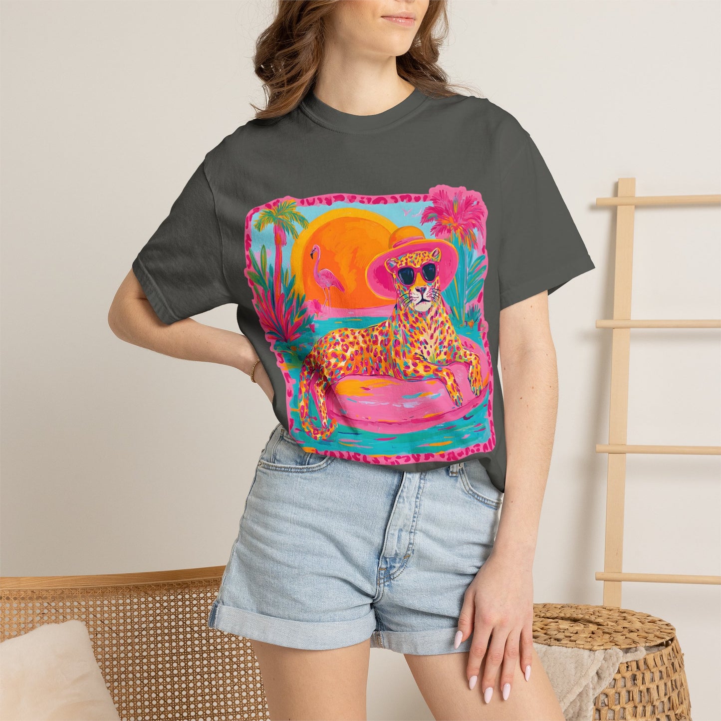 White Graphic T-Shirt — Bold Repeated Text Design