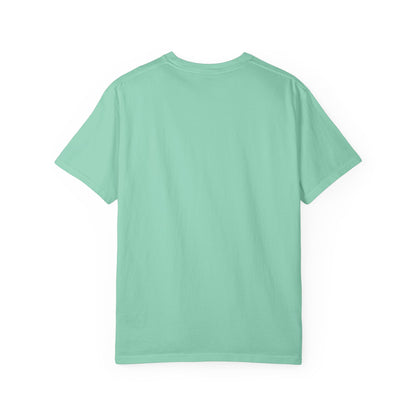 White Graphic T-Shirt — Bold Repeated Text Design