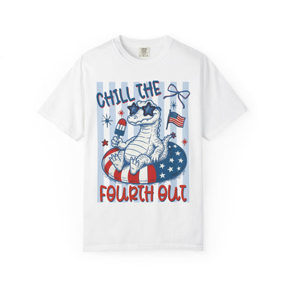 Fourth Out Chill Cat T-Shirt — Patriotic 4th of July Graphic Tee