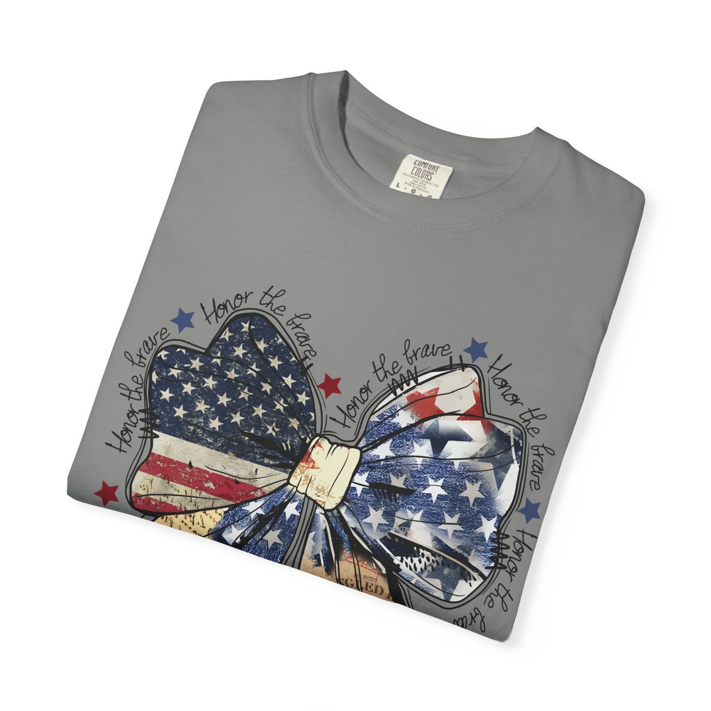 American Flag Bow T-Shirt — Patriotic 4th of July Graphic Tee