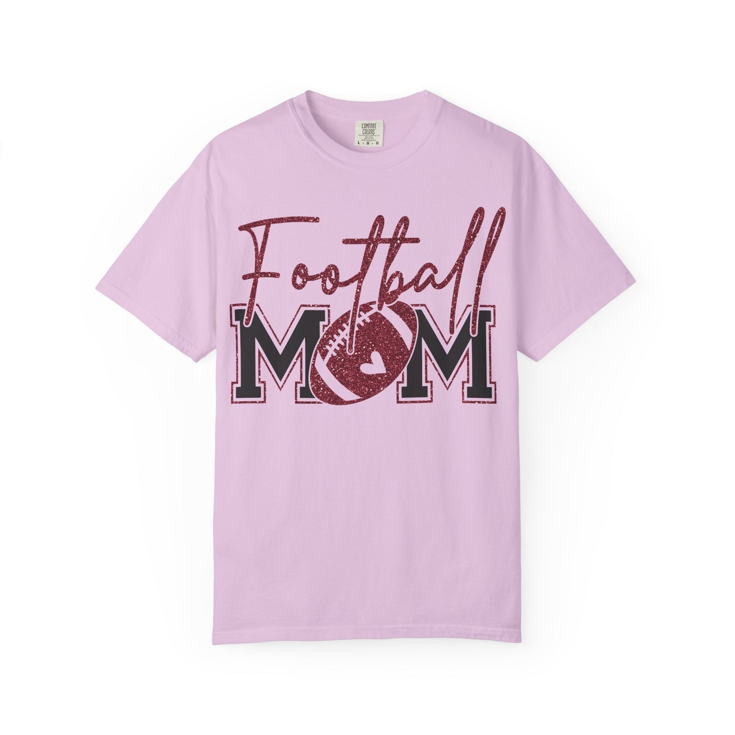 Football Mom T-Shirt - Vintage Script & Football Graphic