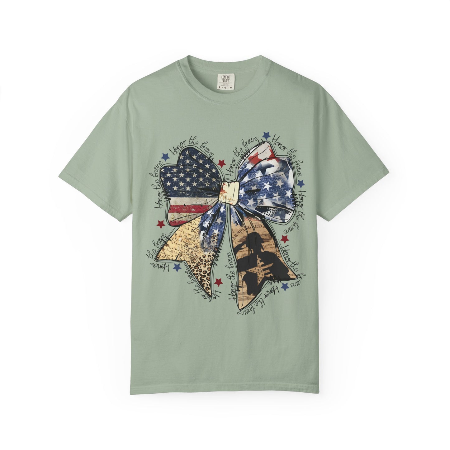 American Flag Bow T-Shirt — Patriotic 4th of July Graphic Tee
