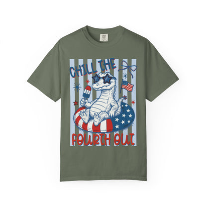 Fourth Out Chill Cat T-Shirt — Patriotic 4th of July Graphic Tee